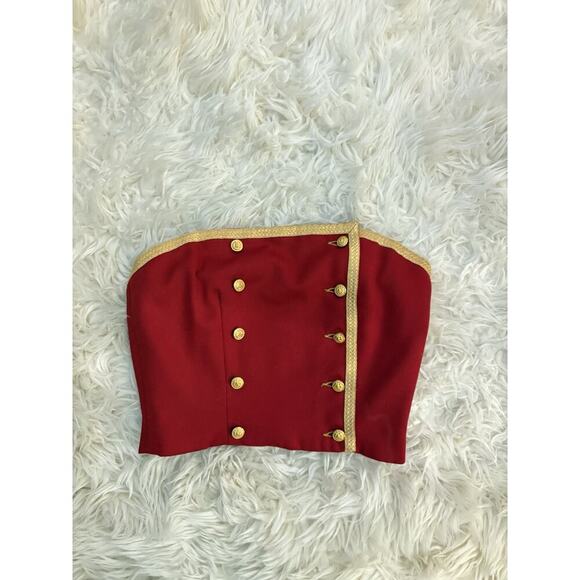 Ralph Lauren Purple Label Vintage Bustier Strapless Corset Top Runway 1990 Gold - Picture 3 of 16